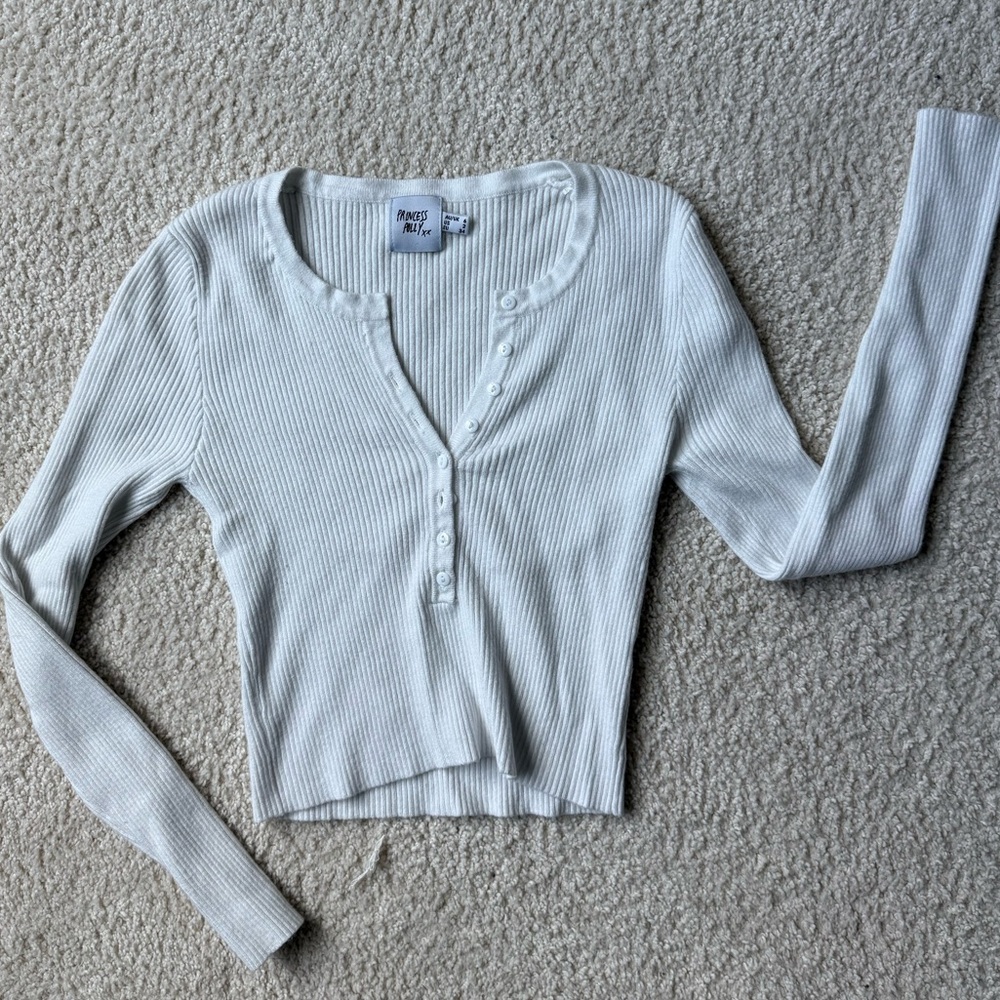 Princess Polly White Long Sleeve Top
